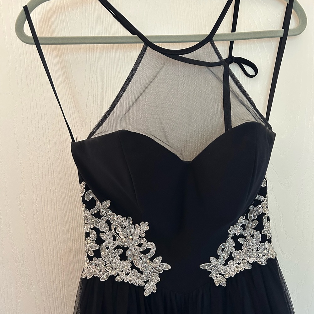 Elegant Gown/ Prom Dress with Silver Embellishments - Picture 3 of 4